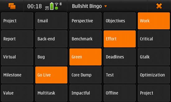 Bullshit Bingo for Nokia N900 / Maemo 5