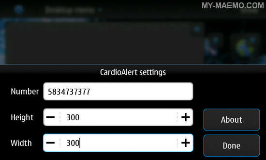 CardioAlert for Nokia N900 / Maemo 5