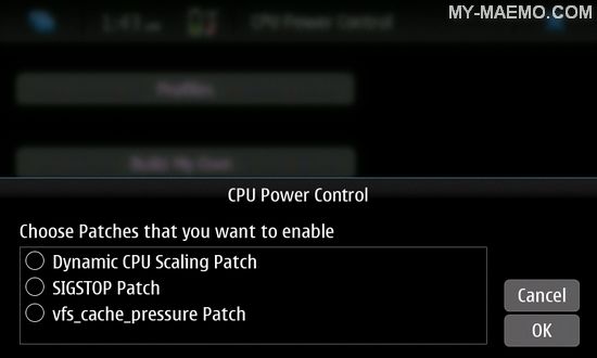 CPU Power Control for Nokia N900 / Maemo 5