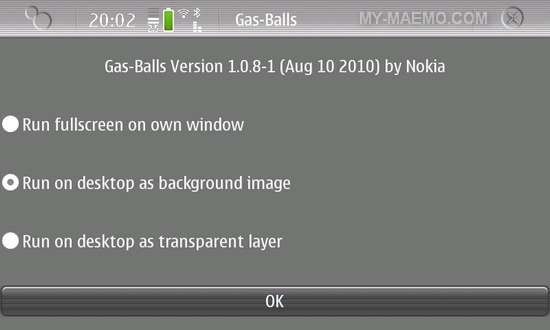 Gas-Balls for Nokia N900 / Maemo 5