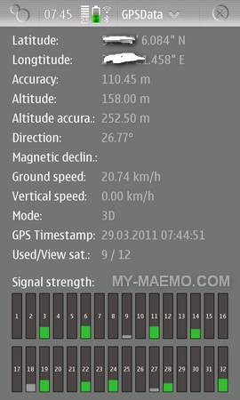 GPSData for Nokia N900 / Maemo 5