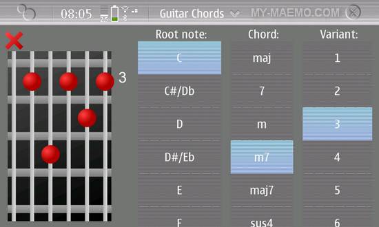 Guitar Chords for Nokia N900 / Maemo 5