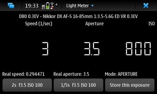 Light Meter for Nokia N900 / Maemo 5