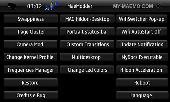 MaeModder for Nokia N900 / Maemo 5