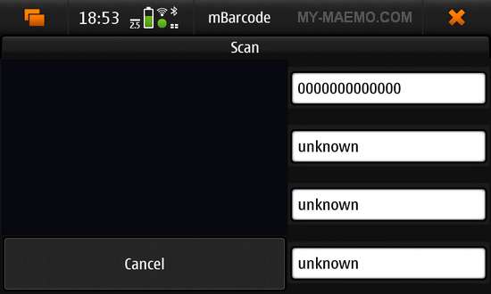 mBarcode for Nokia N900 / Maemo 5