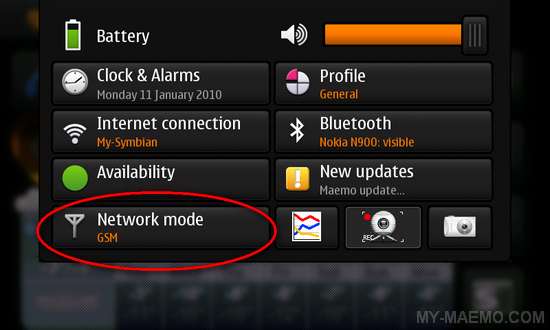 3G/2G Mode Selection Applet for Nokia N900 / Maemo 5