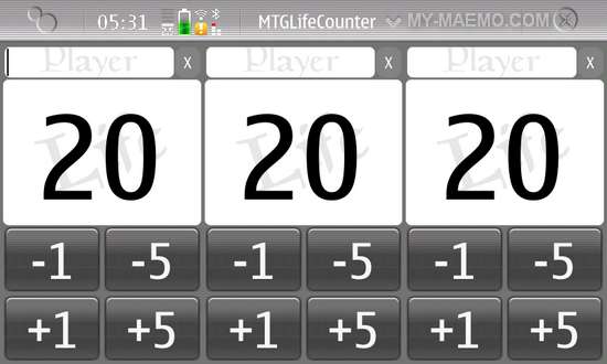 MTG Life Counter for Nokia N900 / Maemo 5