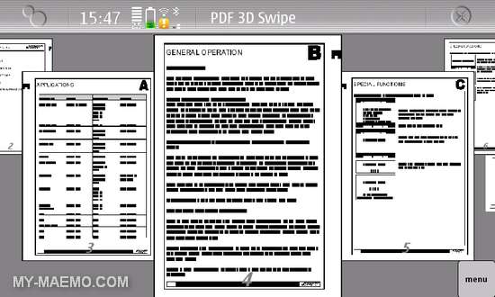 PDF 3D Swipe for Nokia N900 / Maemo 5