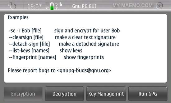 PGGUI for Nokia N900 / Maemo 5
