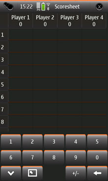 Scoresheet for Nokia N900 / Maemo 5