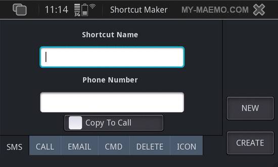 Shortcut Maker for Nokia N900 / Maemo 5
