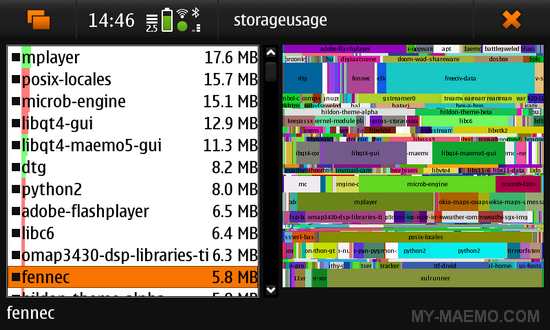 Storage Usage for Nokia N900 / Maemo 5