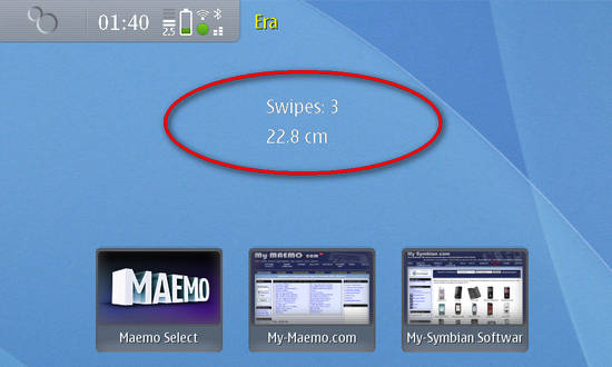 SwipeCounter for Nokia N900 / Maemo 5