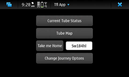 Tfl App - London Journey Planner for Nokia N900 / Maemo 5