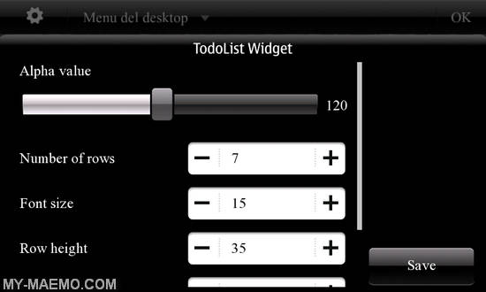TodoList Widget for Nokia N900 / Maemo 5