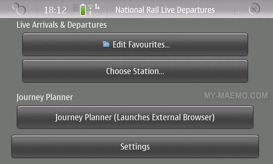 UK Train Planner for Nokia N900 / Maemo 5