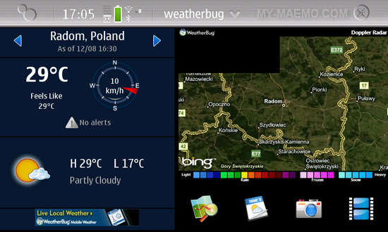 WeatherBug for Nokia N900 / Maemo 5