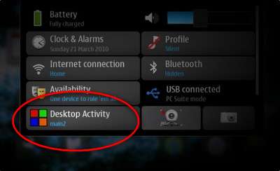 Desktop Activity Manager for Nokia N900 / Maemo 5