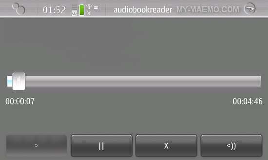 Audiobook Reader for Nokia N900 / Maemo 5