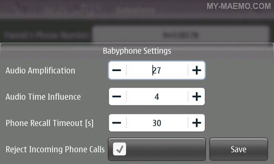 BabyPhone for Nokia N900 / Maemo 5