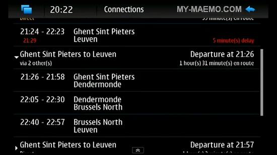 BeTrains for Nokia N900 / Maemo 5