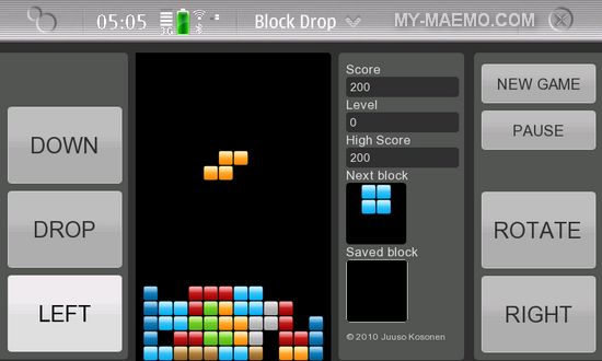 Block Drop for Nokia N900 / Maemo 5