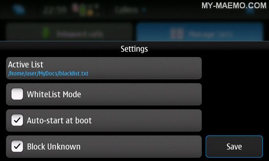 CallerX UI for Nokia N900 / Maemo 5