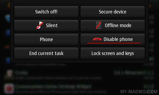 Cellular Modem Control UI for Nokia N900 / Maemo 5