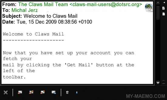 Claws-Mail for Nokia N900 / Maemo 5