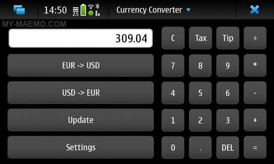 Currency Converter for Nokia N900 / Maemo 5