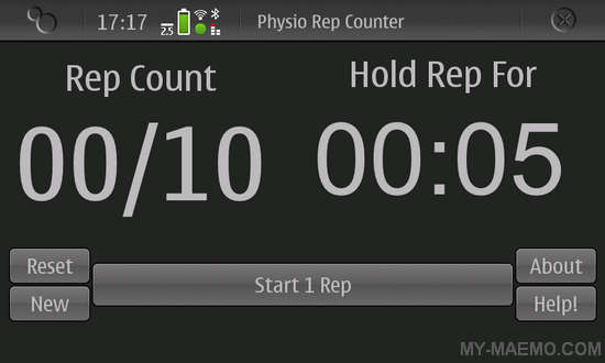 Exercise Rep Counter for Nokia N900 / Maemo 5
