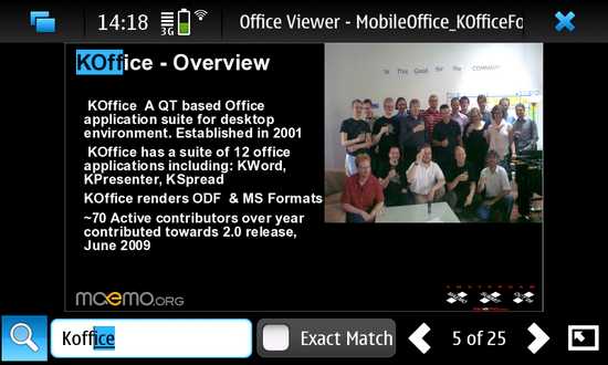 FreOffice for Nokia N900 / Maemo 5