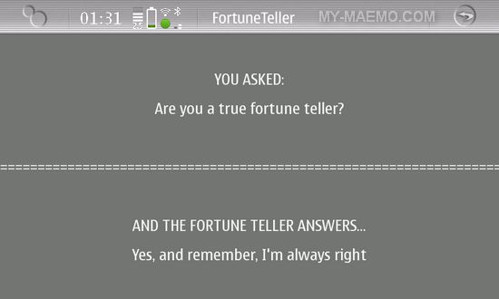 Fortune Teller for Nokia N900 / Maemo 5