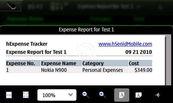 hExpense Tracker for Nokia N900 / Maemo 5
