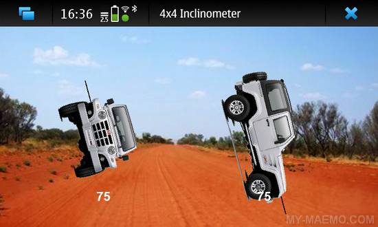 4x4 Inclinometer for Nokia N900 / Maemo 5