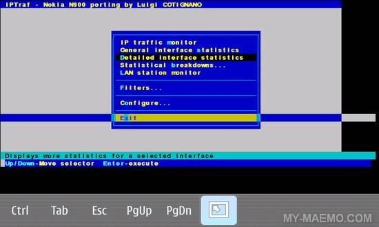 IPTraf Network Monitor for Nokia N900 / Maemo 5