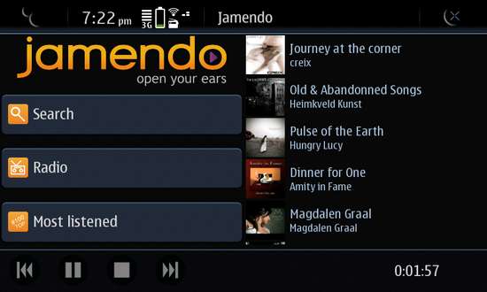 Jamendo Player for Nokia N900 / Maemo 5