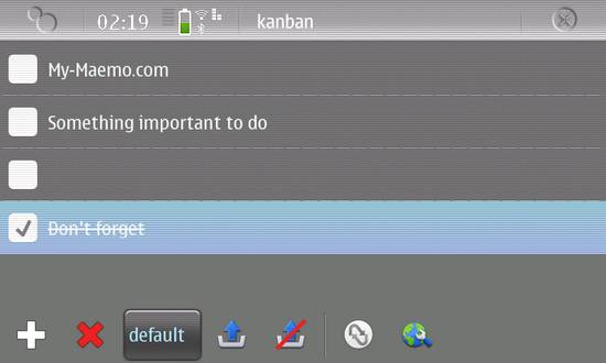 Kanban for Nokia N900 / Maemo 5