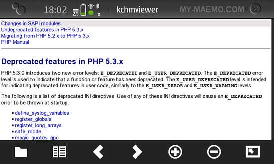 KchmViewer for Nokia N900 / Maemo 5