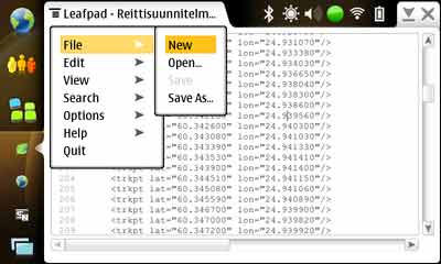 Leafpad for Nokia N900 / Maemo 5
