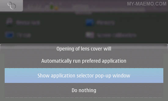 Camera Lens Launcher for Nokia N900 / Maemo 5