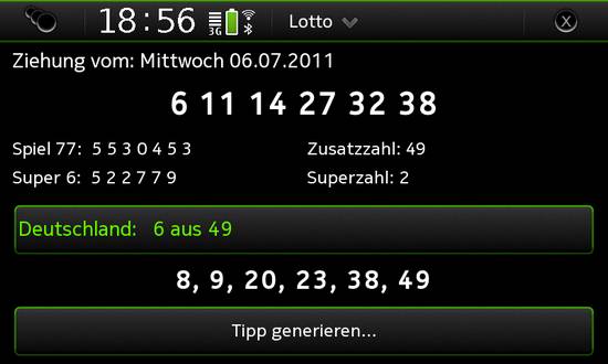 Lotto for Nokia N900 / Maemo 5