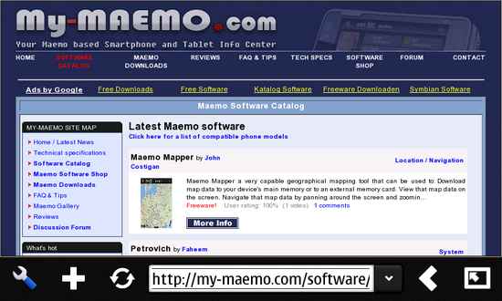 Midori for Nokia N900 / Maemo 5