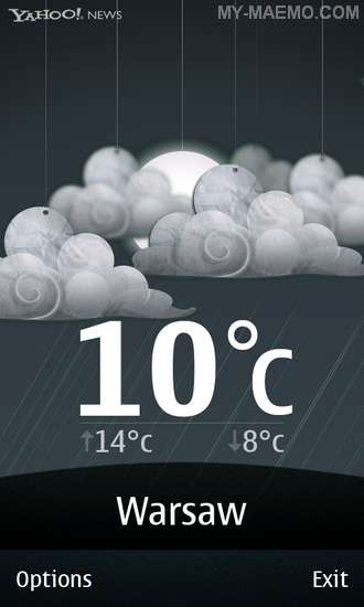 Qt Mobile Weather for Nokia N900 / Maemo 5