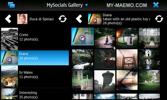 MySocials-Gallery for Nokia N900 / Maemo 5