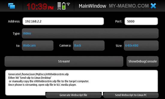 PhoneStream for Nokia N900 / Maemo 5