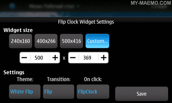 QFlipClock for Nokia N900 / Maemo 5