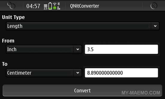 QNitConverter for Nokia N900 / Maemo 5