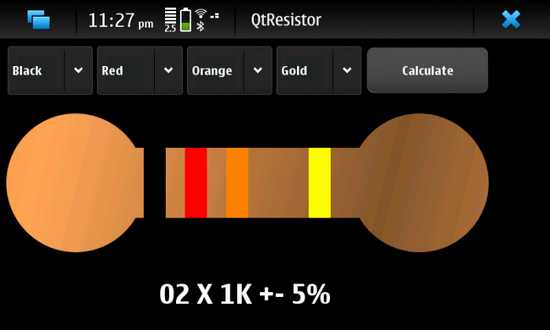 QtResistor for Nokia N900 / Maemo 5