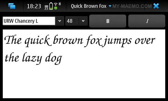 quickbrownfox for Nokia N900 / Maemo 5